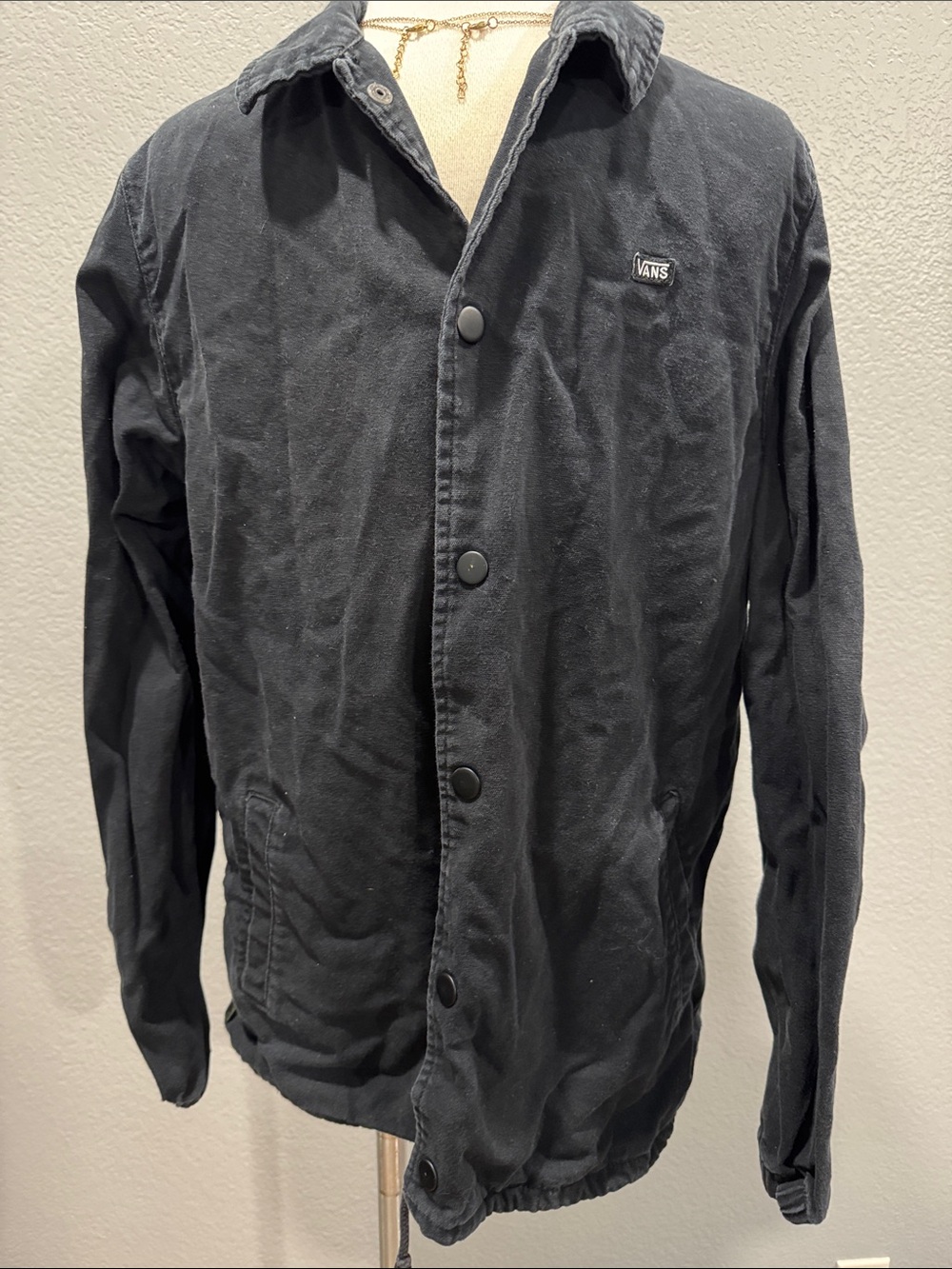 Vans Black Lightweight Button-Up Coach Jacket